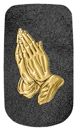 DAROYAL-516-GD-SH-BK Gold Praying Hands Shimmer Black Background